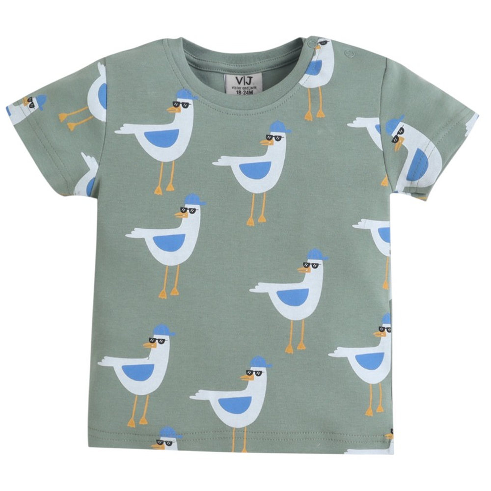Victor and Jane Infant Boys Bird Print T-Shirt & Shorts - Multicolor - 2 Pcs
