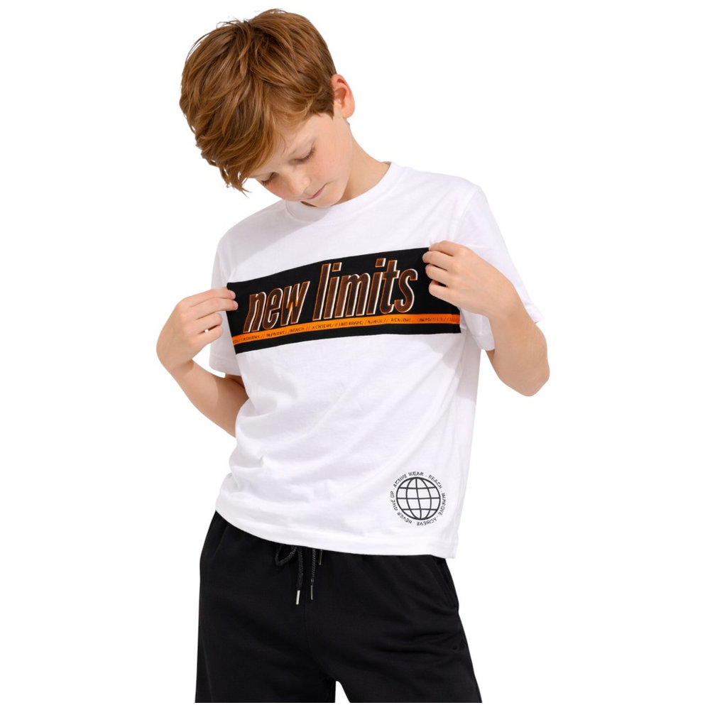 Victor and Jane Boys Limits T-Shirt & Shorts - White/Black - 2 Pcs