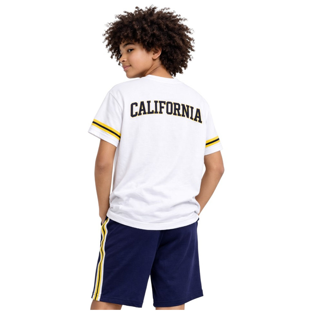 Victor and Jane Boys California 56 T-Shirt & Shorts White/Navy - 2 Pcs