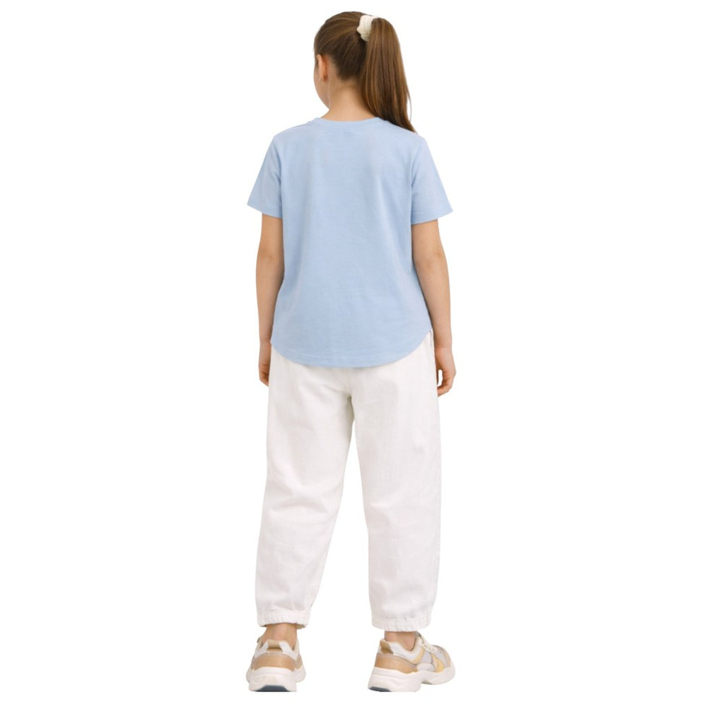 Victor and Jane Girl's Tropez France Graphic T-Shirt - Light Blue