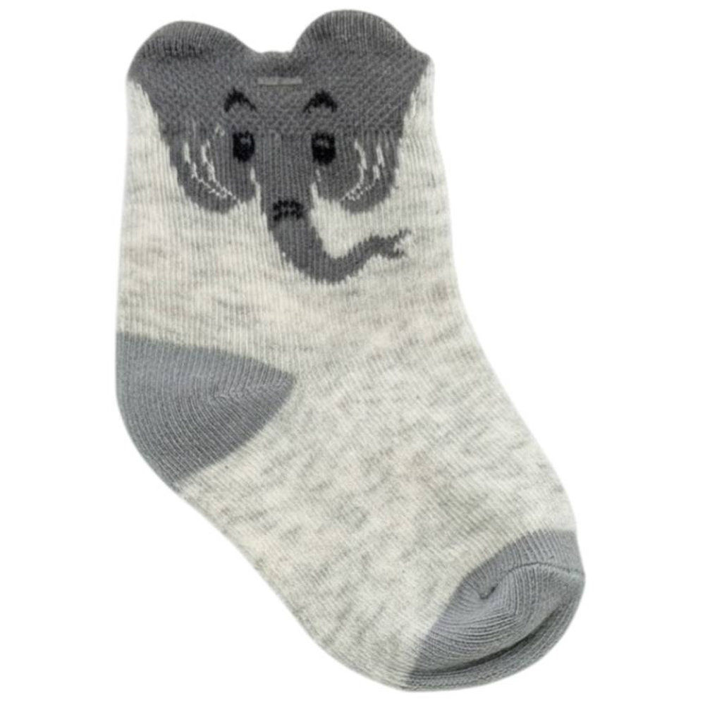Victor and Jane Baby Monochrome Character Socks White/Grey - 4 Pcs