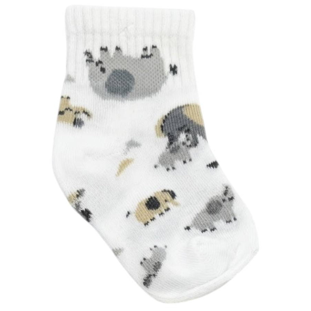 Victor and Jane Baby Monochrome Character Socks White/Grey - 4 Pcs