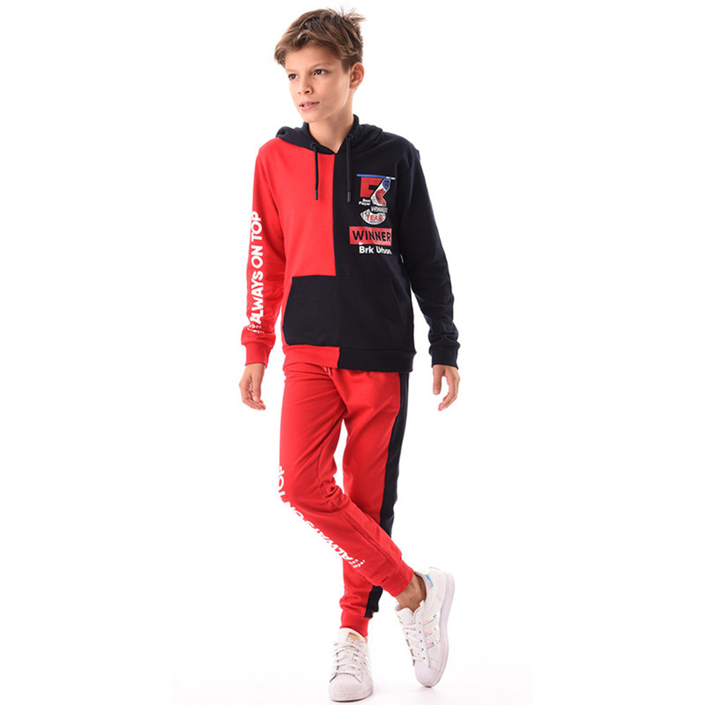 اورباسي- جاكيت أكمام كاملة وبنطال رياضة- طقم قطعتين- احمر