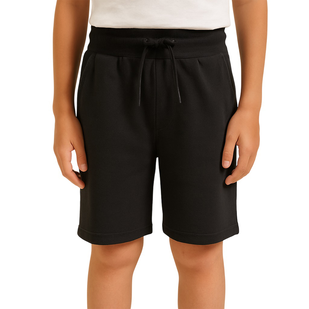 Victor and Jane Boys' French Terry Cotton Elasticated Shorts - Black