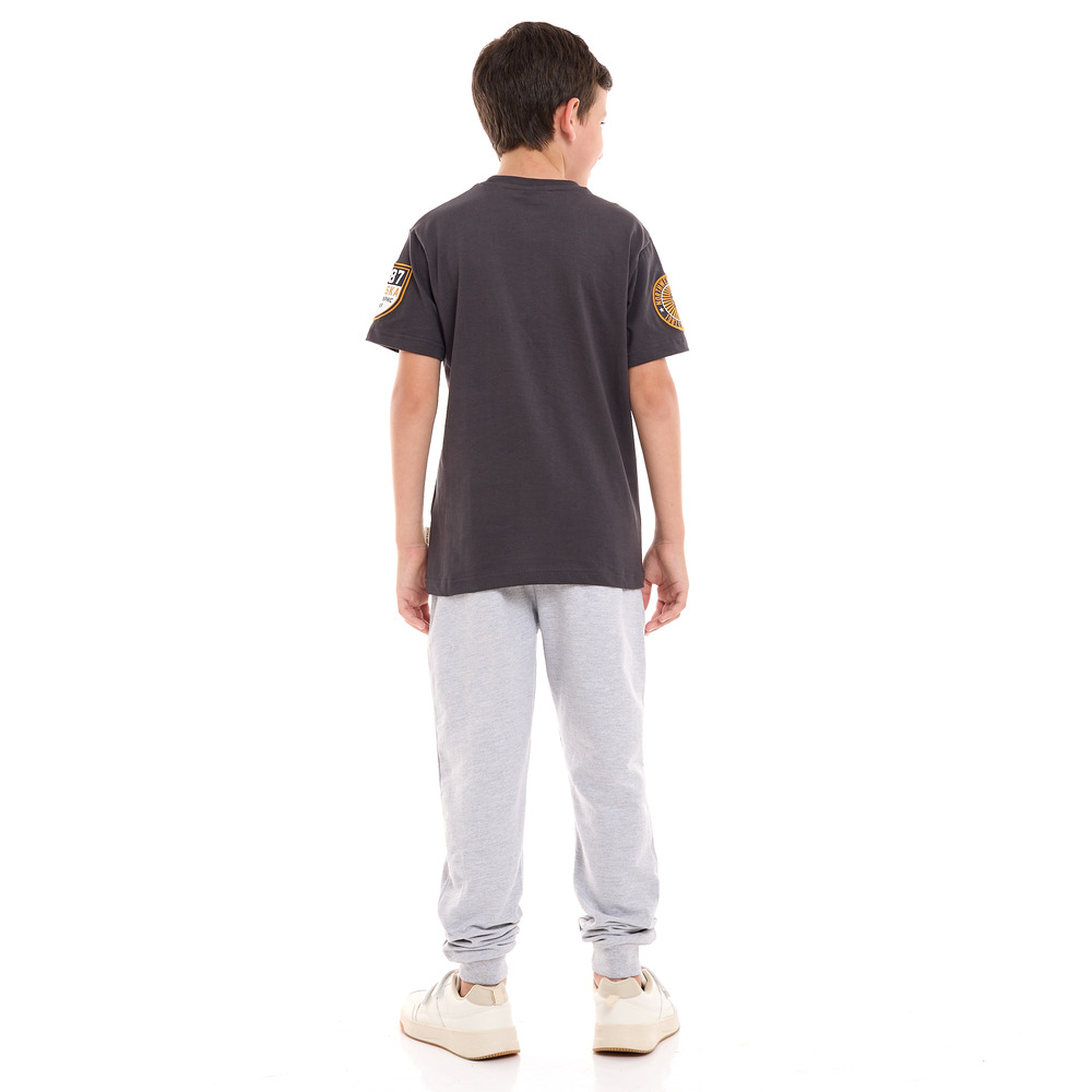 Victor and Jane Boys' T-Shirt and Jogger Grey/Dark - Grey - 2 Pcs
