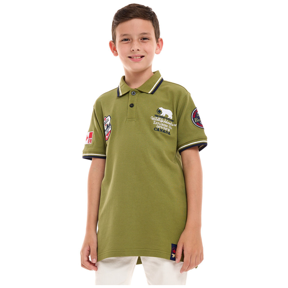 Victor and Jane Classic Style Polo Shirt for Boys - Green