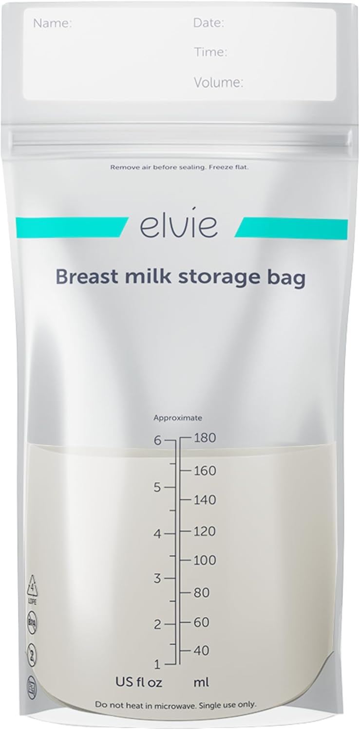 Elvie - Leak-Proof Breast Milk Storage Bags - Clear - 100  Pc Set - 180 ml