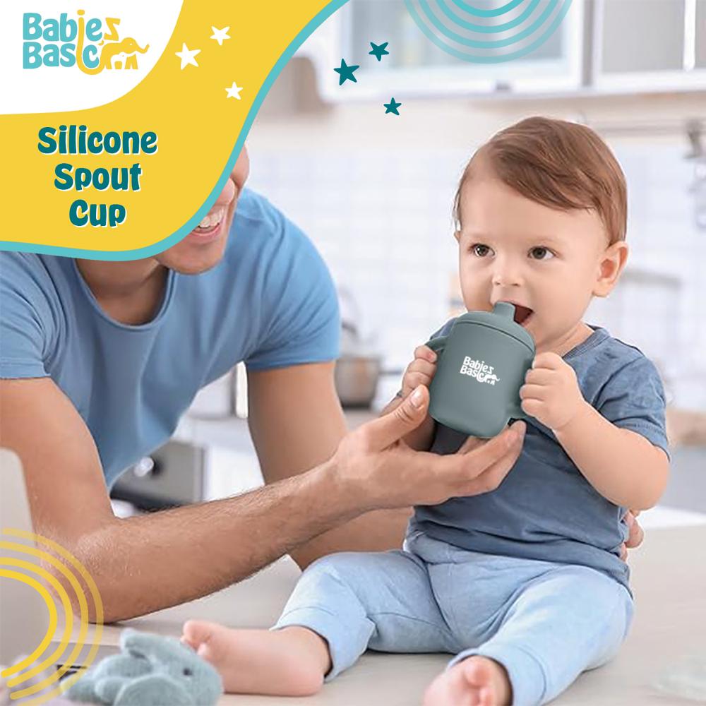 Babies Basic - Stage 1 Silicone Spout Cup - Blue