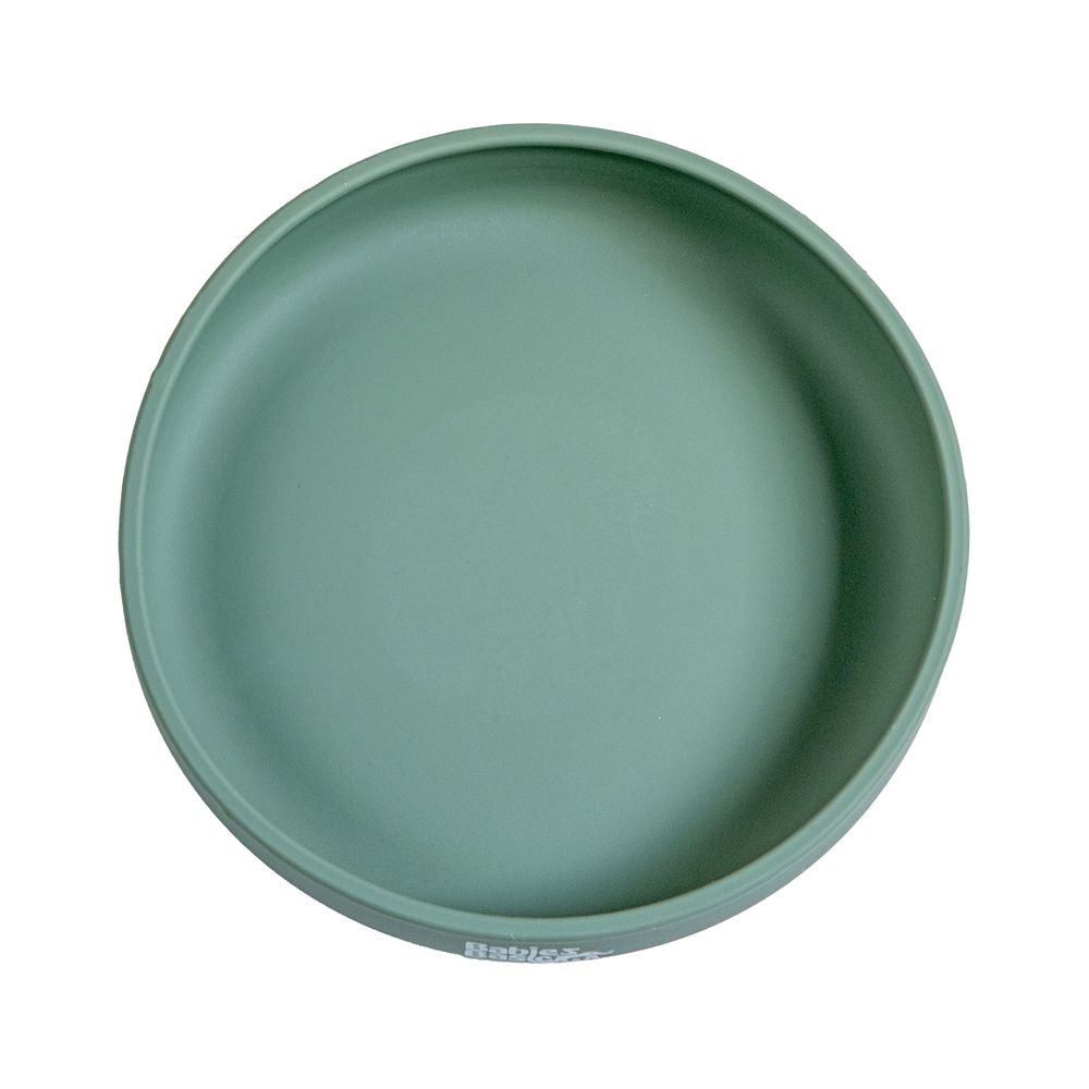 Babies Basic Baby Feeding Silicone Plate With Suction - Green