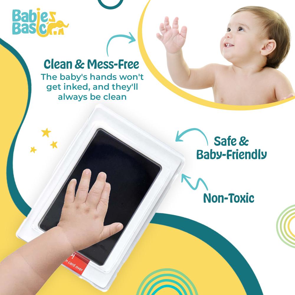 Babies Basic - Clean Fingerprint With Two Imprint Cards - 12.5cm - Black