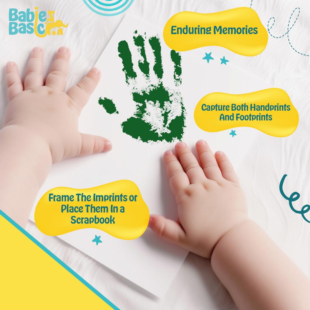 Babies Basic - Clean Fingerprint With Two Imprint Cards - 12.5cm - Emarald Green