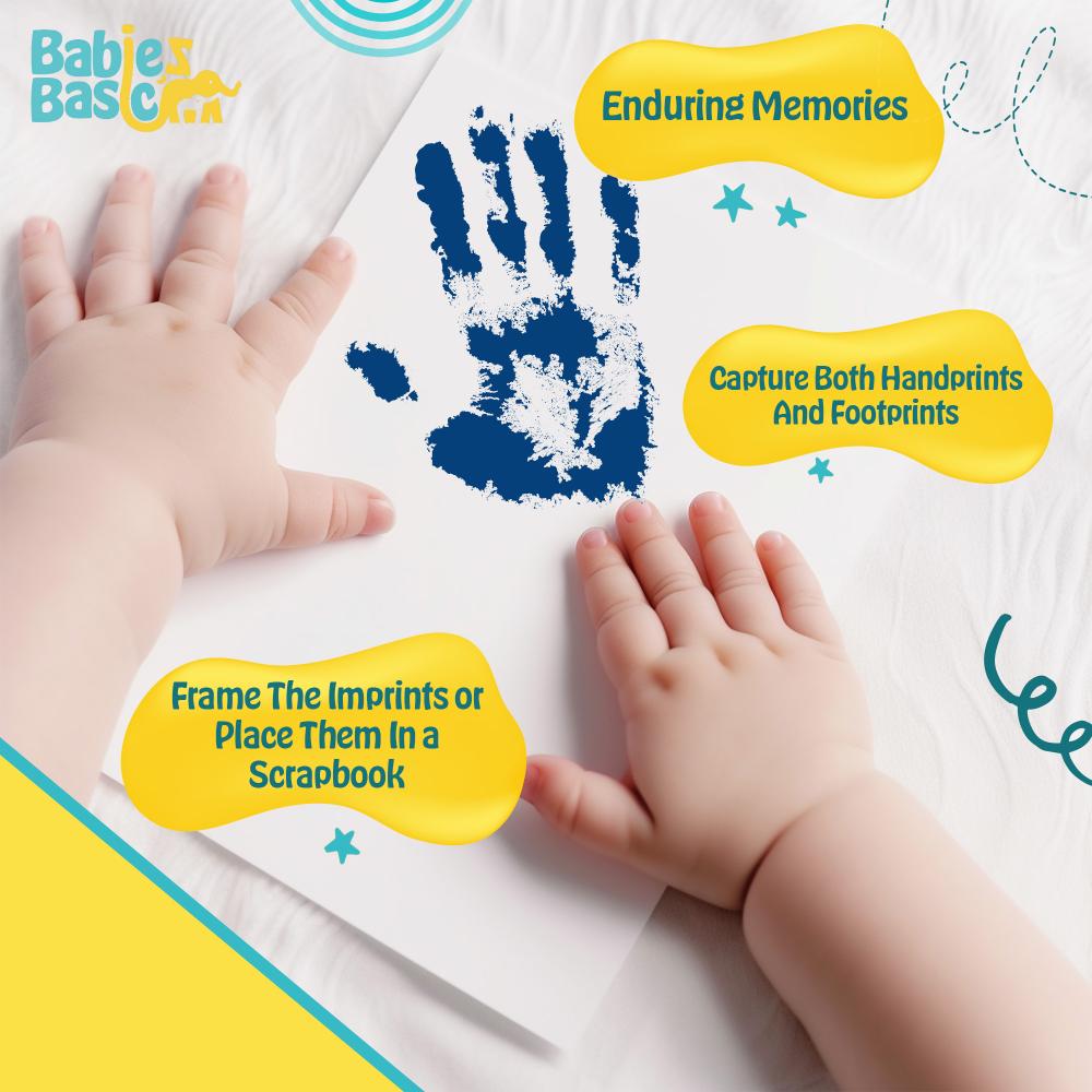 Babies Basic - Clean Fingerprint With Two Imprint Cards - 12.5cm - Navy Blue