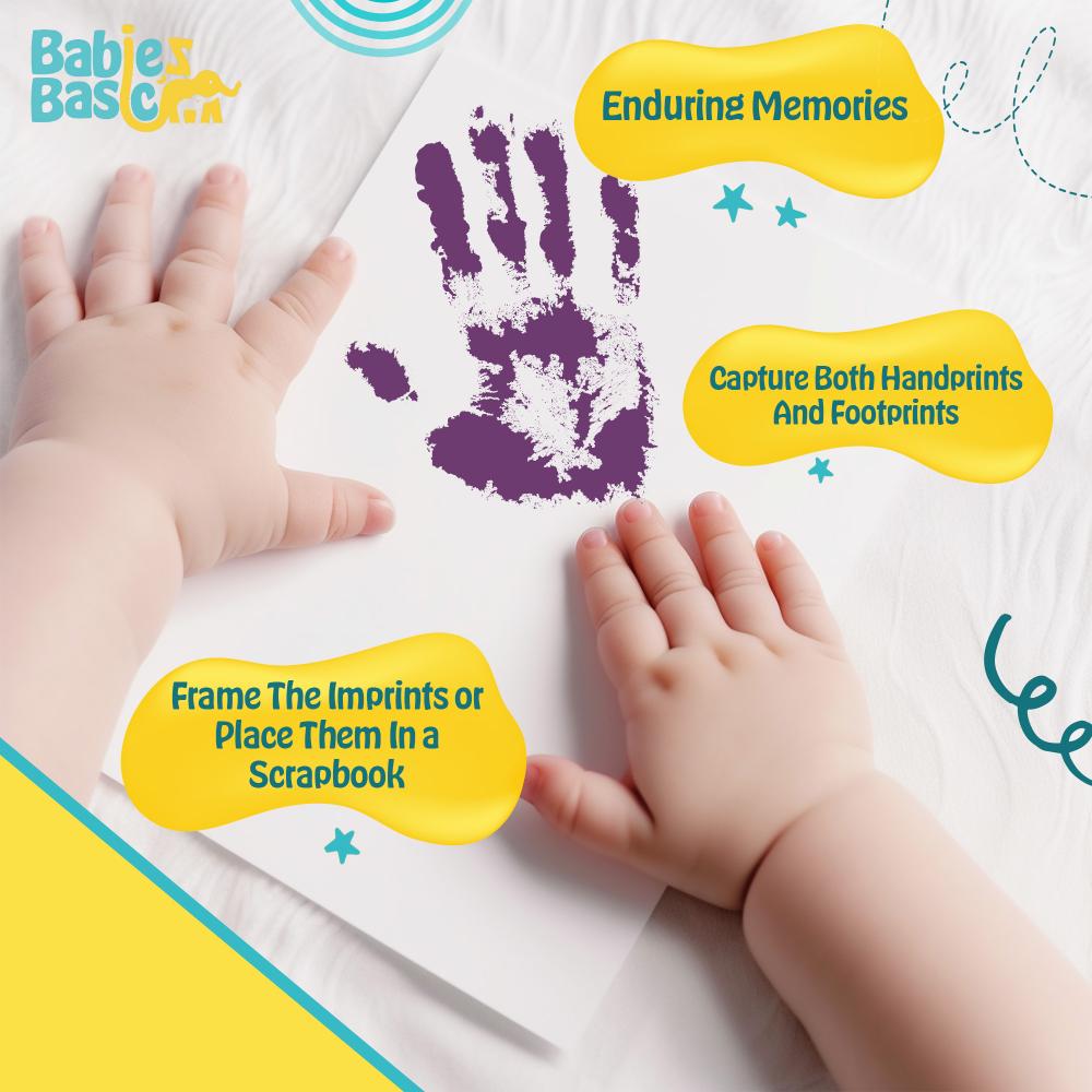 Babies Basic - Clean Fingerprint With Two Imprint Cards - 12.5cm - Purple
