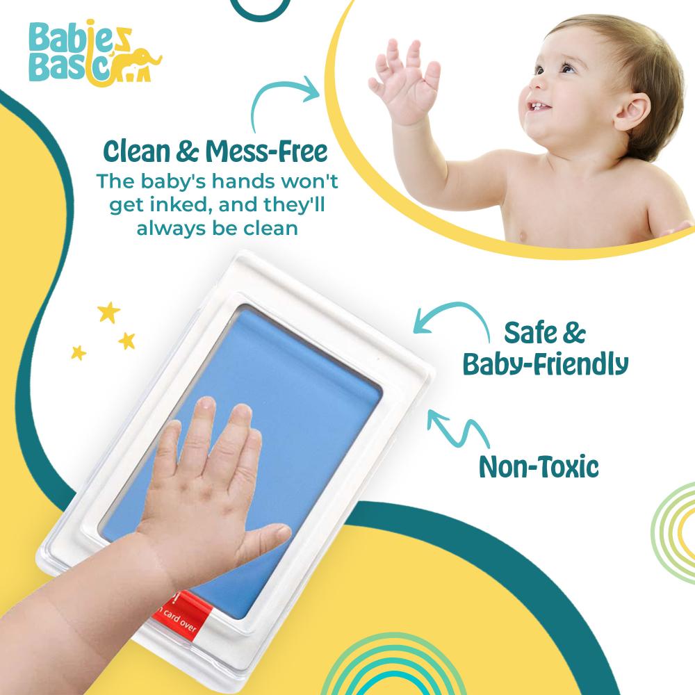 Babies Basic - Clean Fingerprint With Two Imprint Cards - 12.5cm - Sky Blue