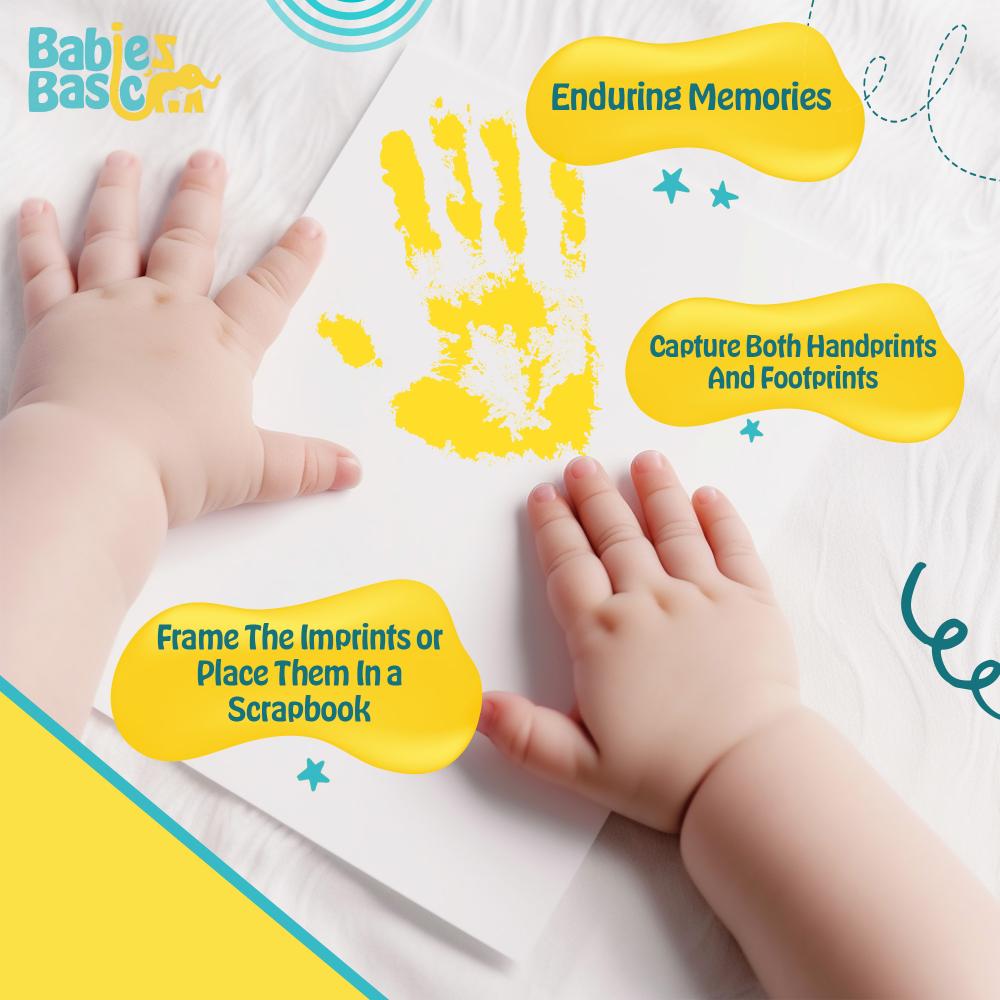 Babies Basic - Clean Fingerprint With Two Imprint Cards - 12.5cm - Yellow