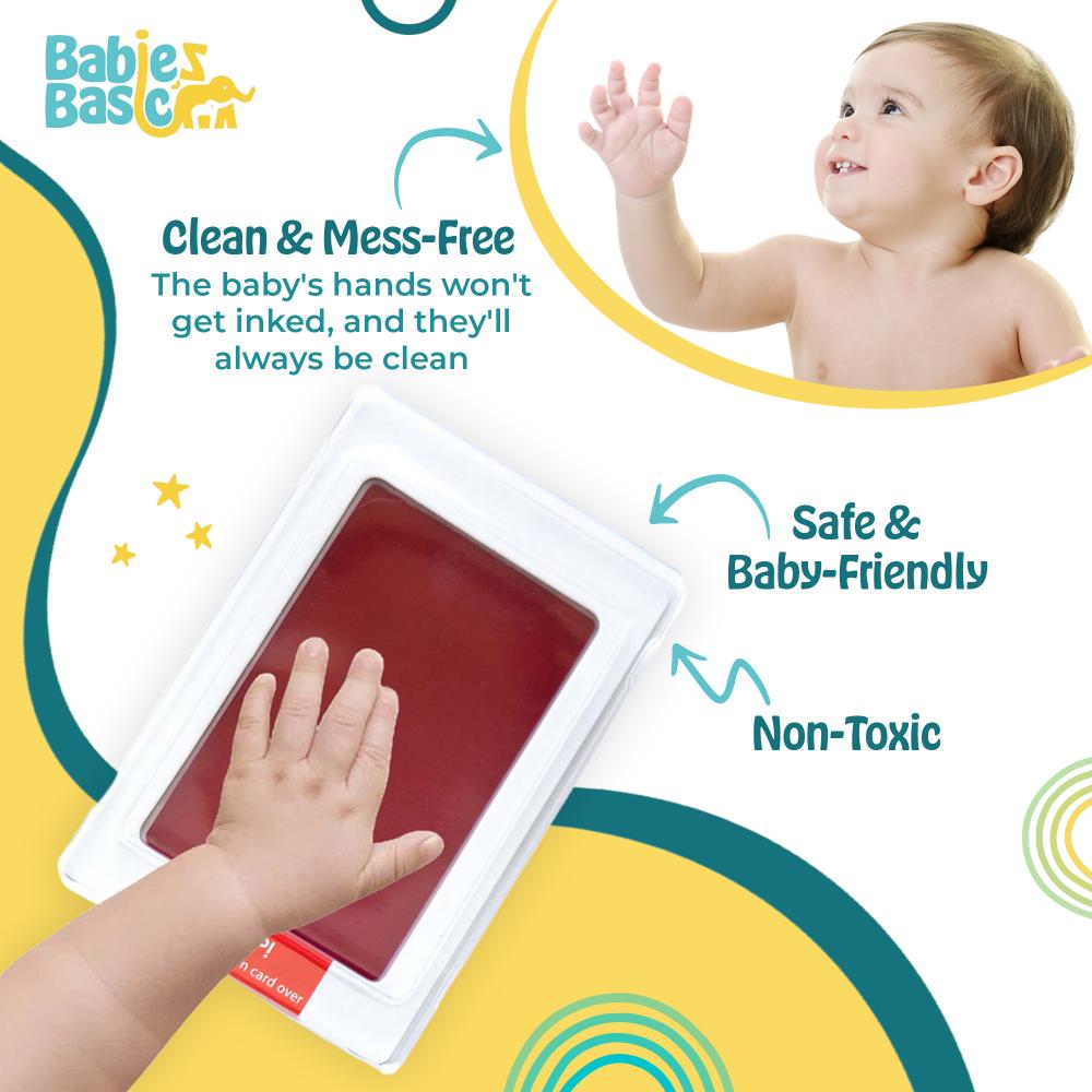 Babies Basic - Clean Fingerprint With Two Imprint Cards - 16cm - Burgundy