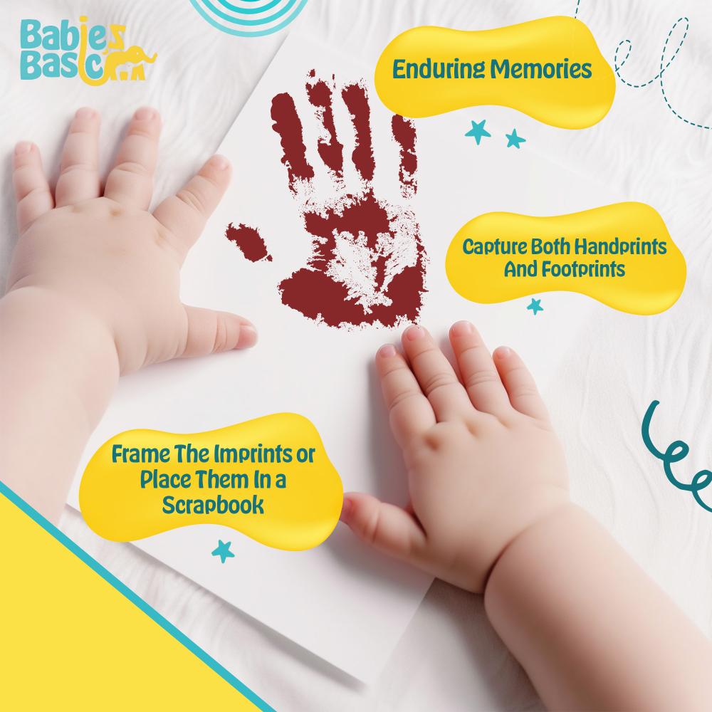 Babies Basic - Clean Fingerprint With Two Imprint Cards - 16cm - Burgundy