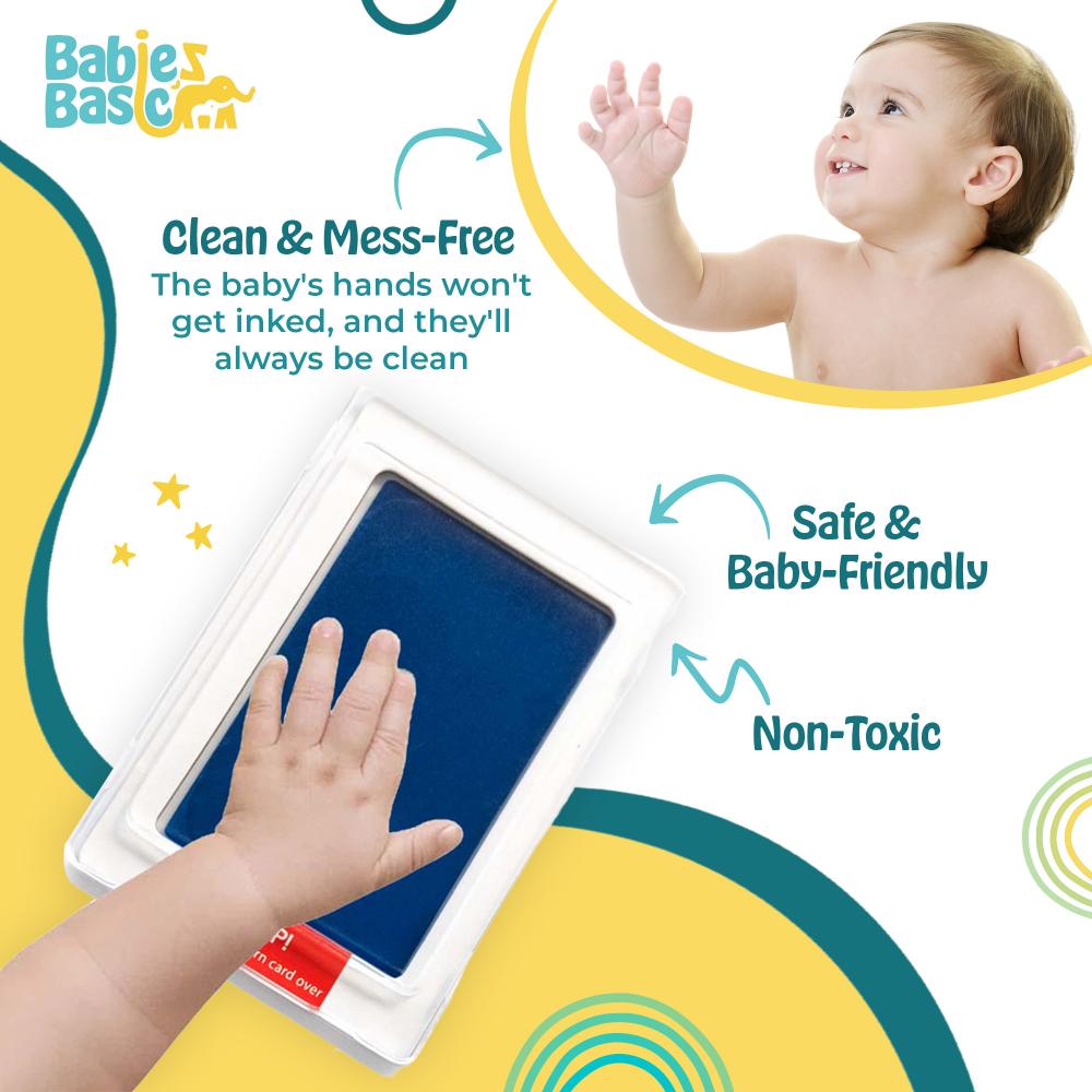 Babies Basic - Clean Fingerprint With Two Imprint Cards - 16cm - Navy Blue