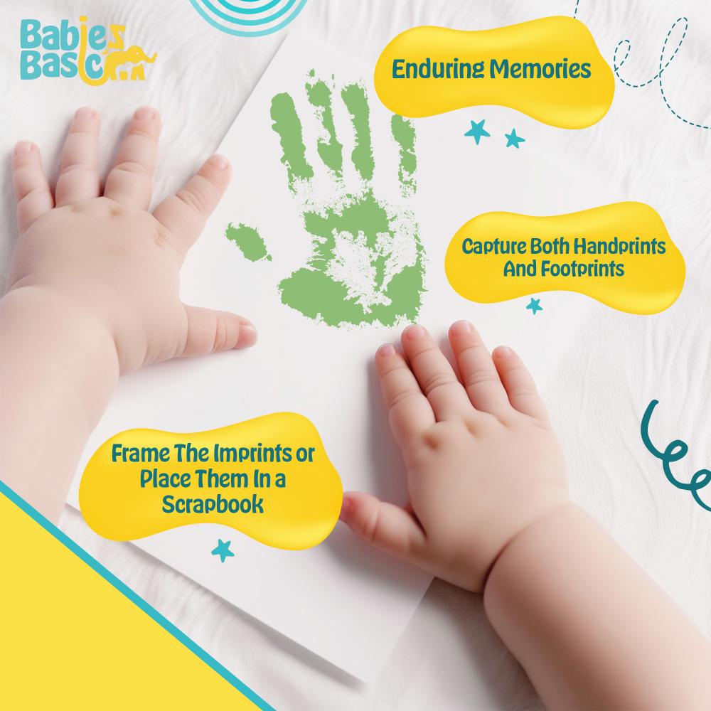Babies Basic - Clean Fingerprint With Two Imprint Cards - 16cm - Parrot Green