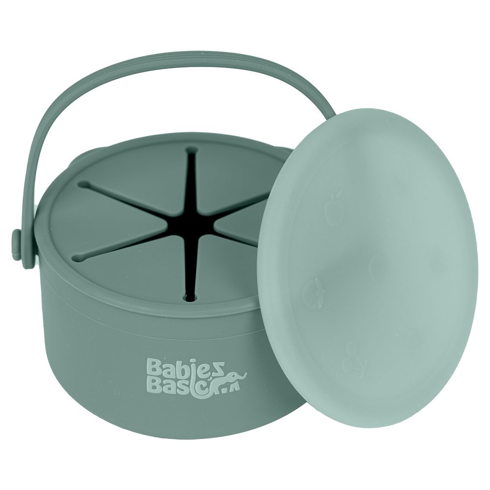 Babies Basic Silicone Snack Cup With Lid Green