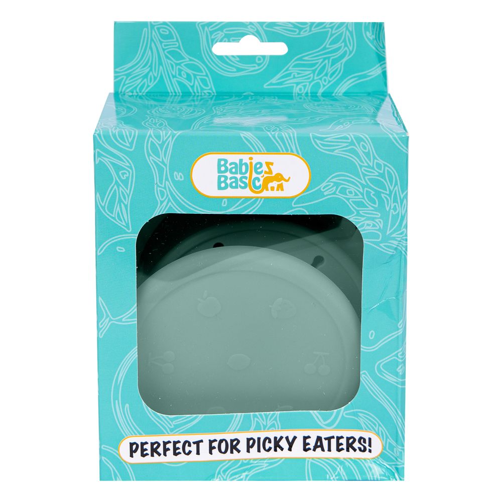 Babies Basic Silicone Snack Cup With Lid Green