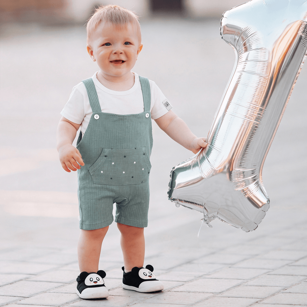 Babies Basic Dungaree with T-Shirt - Green - 2 Pcs