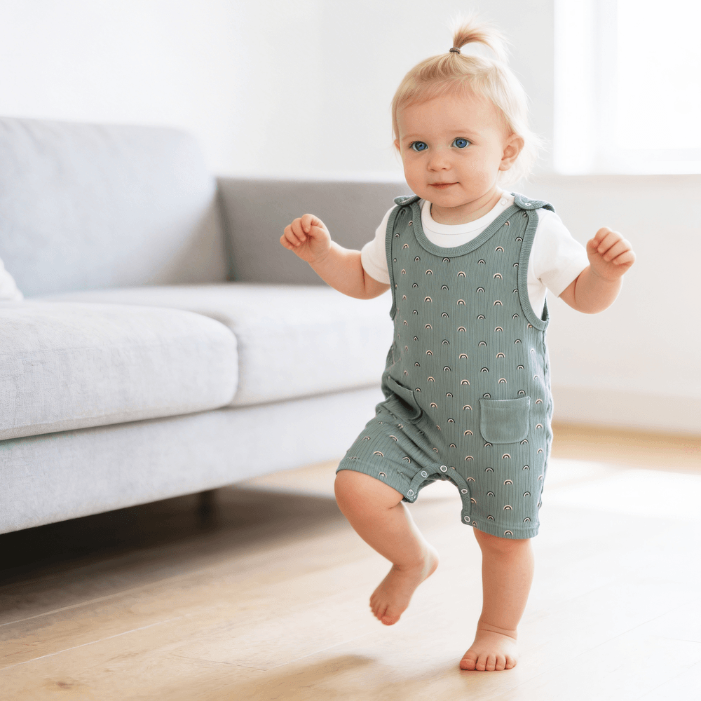 Babies Basic Cotton Dungaree with T-Shirt - 2 Pcs