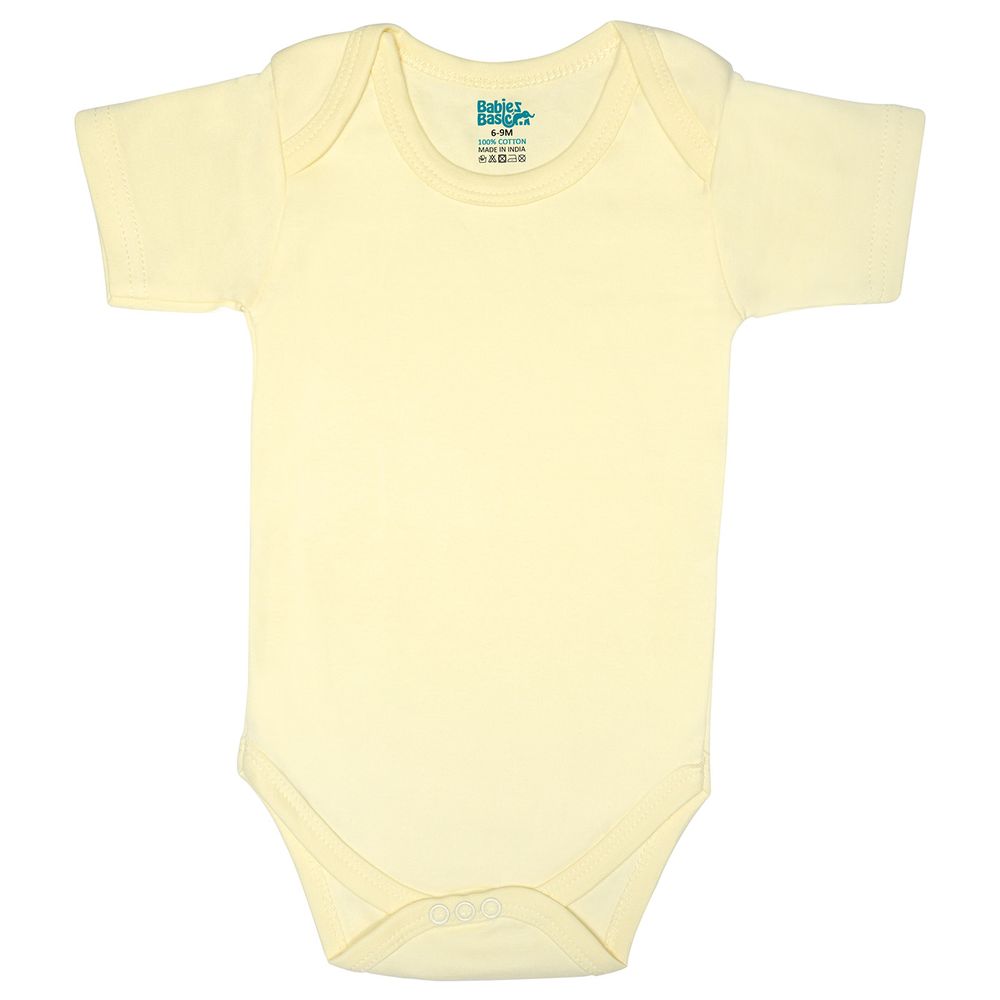 Babies Basic 100% Cotton Girls Short Sleeves Bodysuit - 6 Pcs