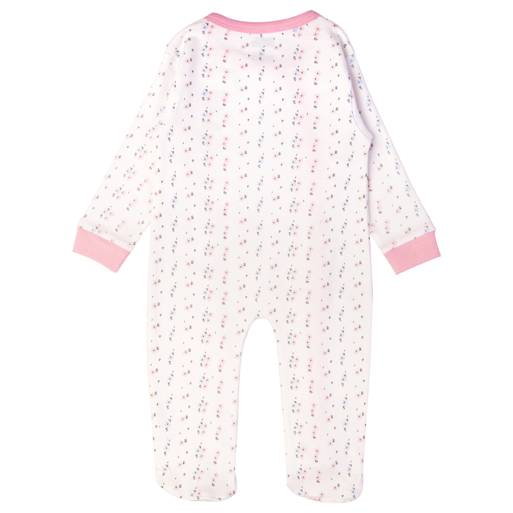 Babies Basic Printed Long Sleeves Jumpsuit/Romper White/Light - Pink