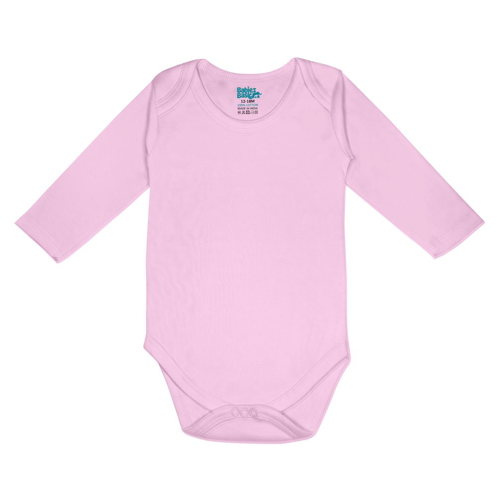 Babies Basic Baby' Long Sleeves Bodysuit Pink/Lavender/Light - Pink - 3 Pcs