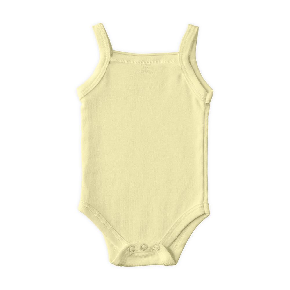 Babies Basic Girl's Sleeveless Romper Pink/Yellow/White - 3 Pcs