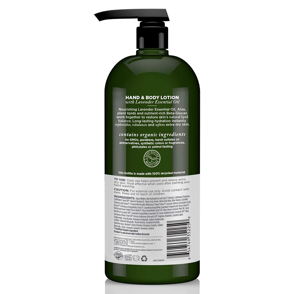 Avalon Organics - Hand & Body Lotion - Lavender - 907 gm