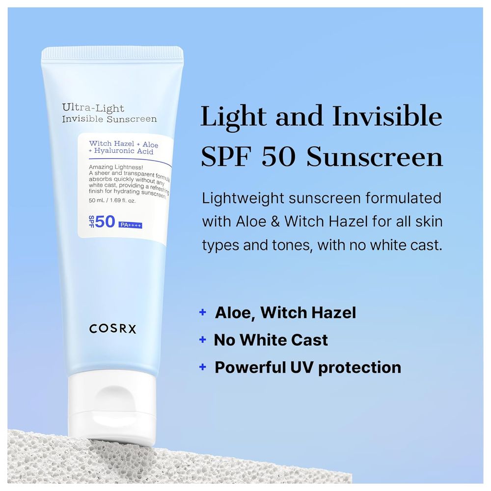 Cosrx - Ultra - Light Invisible SPF 50 Sunscreen - 50 ml