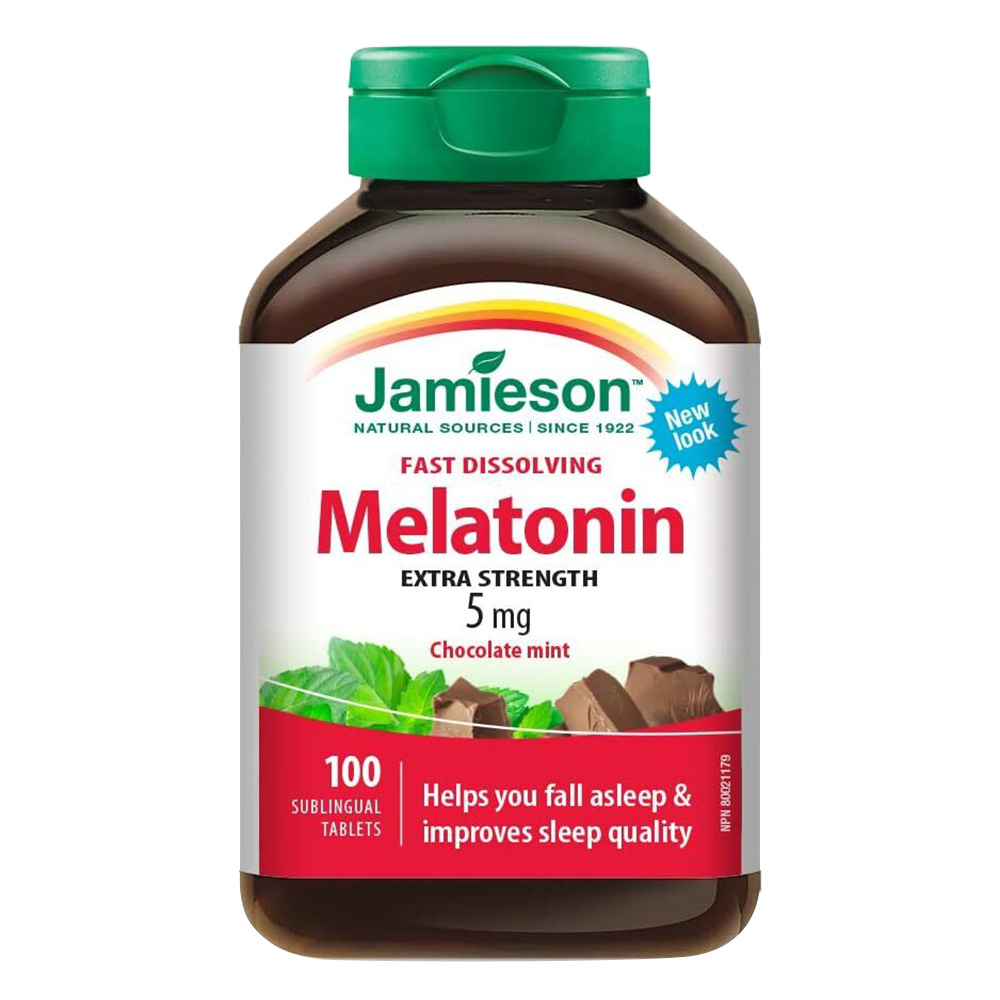 Jamieson - Melatonin 5 mg Tablets - Chocolate Mint - 100 Pcs