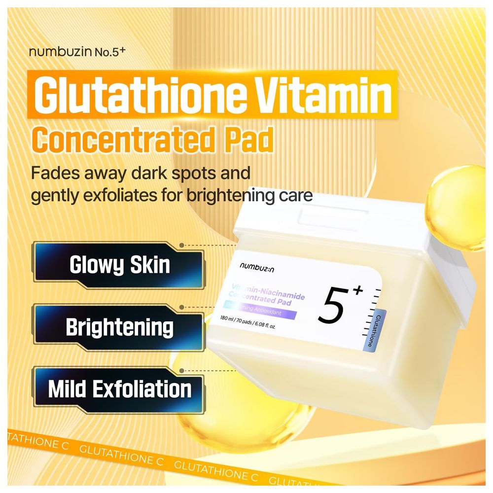 Numbuzin - No.5 Vitamin Niacinamide Concentrated Pad - 180 ml - 70 Pcs