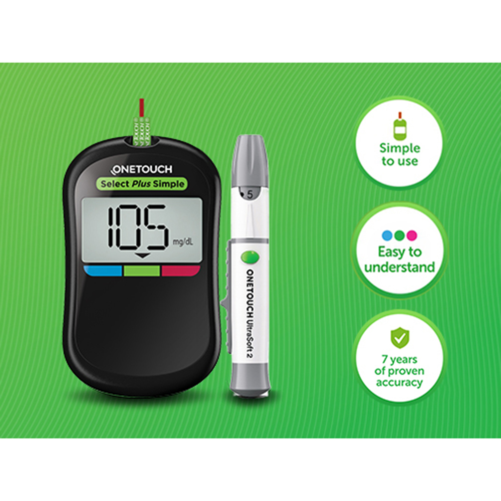 One-Touch - Select Plus Blood Glucose Monitor - Black