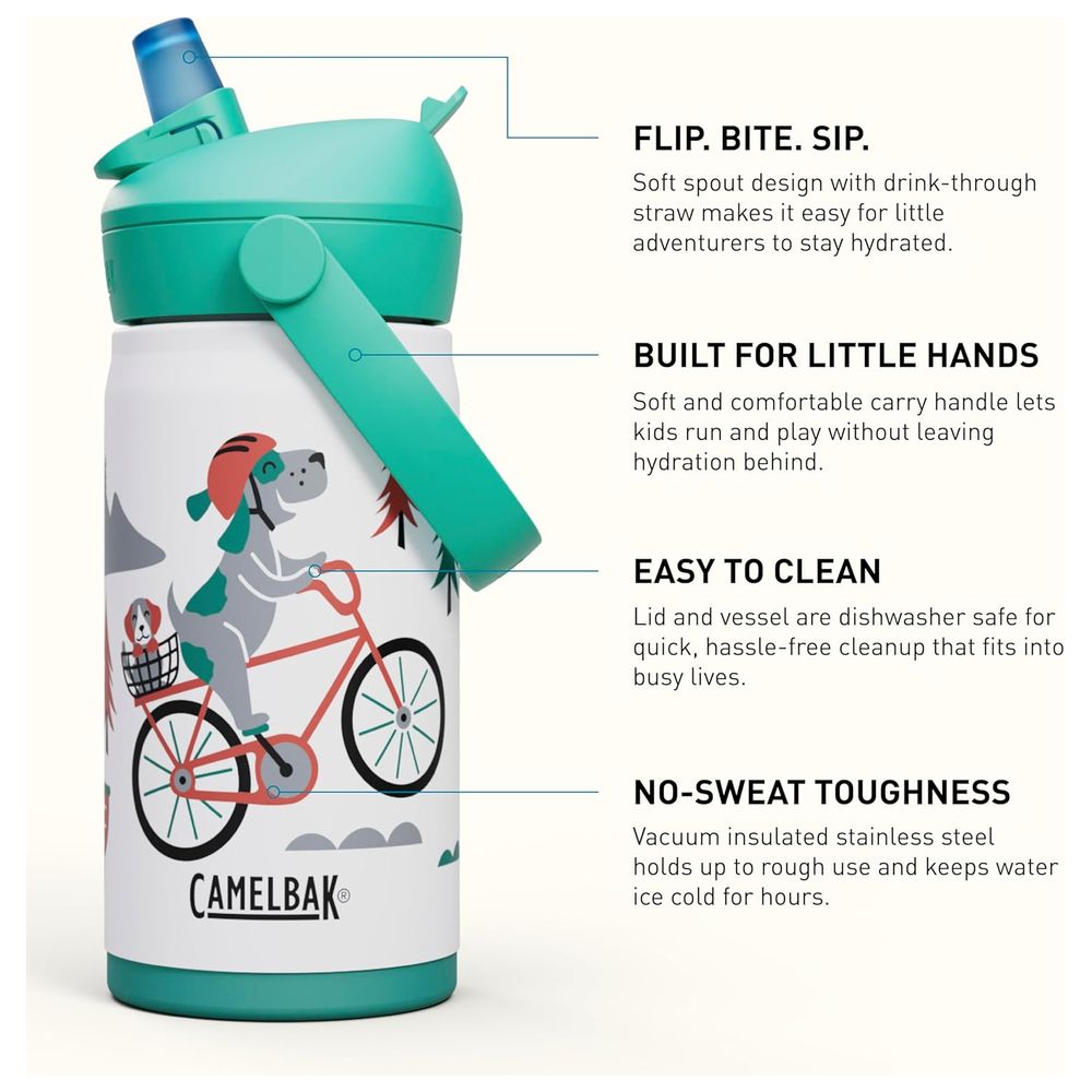 Camelbak - Thrive Kids Flip Straw Sipper With Handle - Biking Dogs - 355 ml