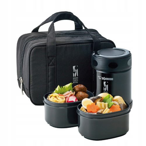 Zojirushi - Stainless Steel Vacuum Lunch Box - Black - 0.35 L