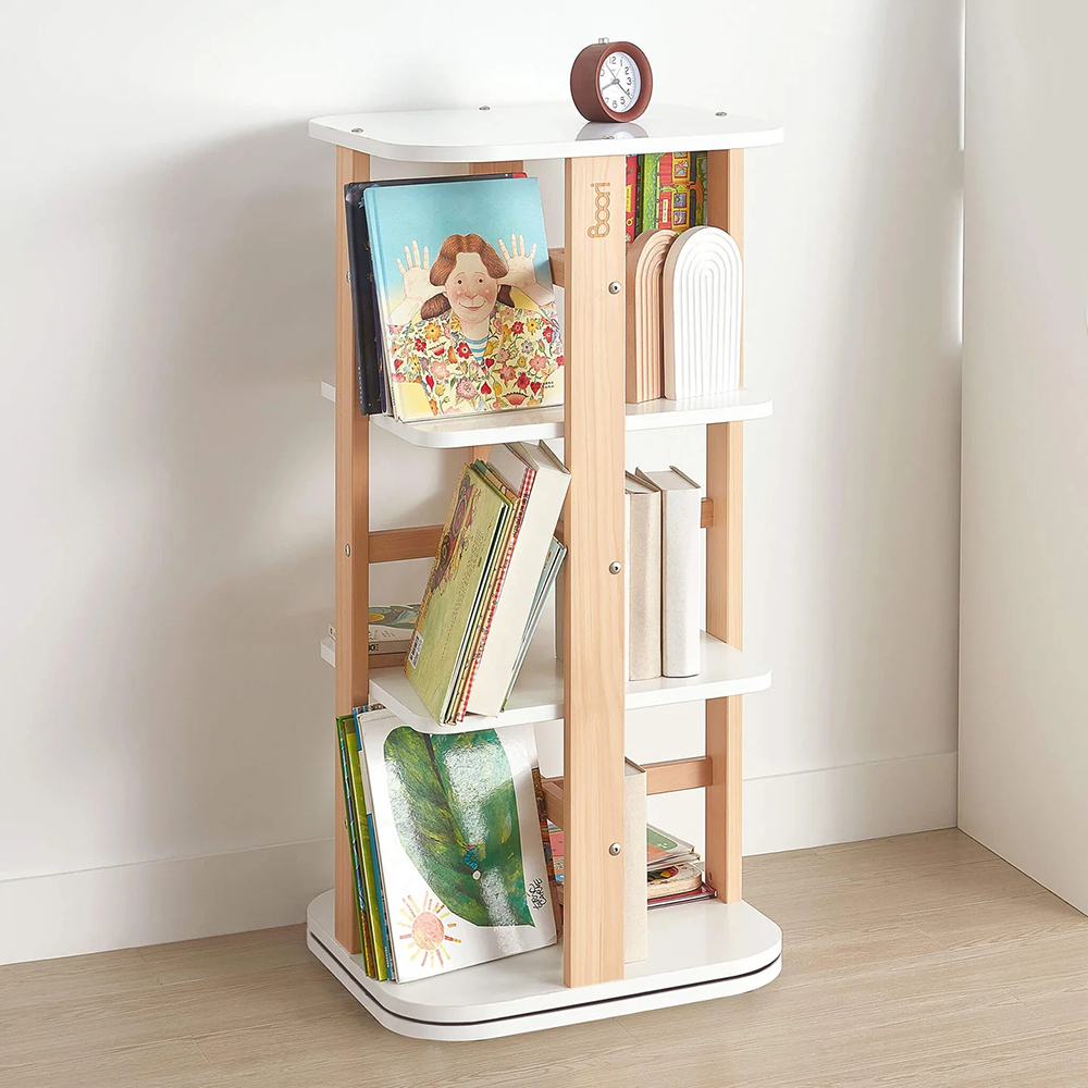 Boori - Tidy Rotating Bookshelf - Barley White/Almond