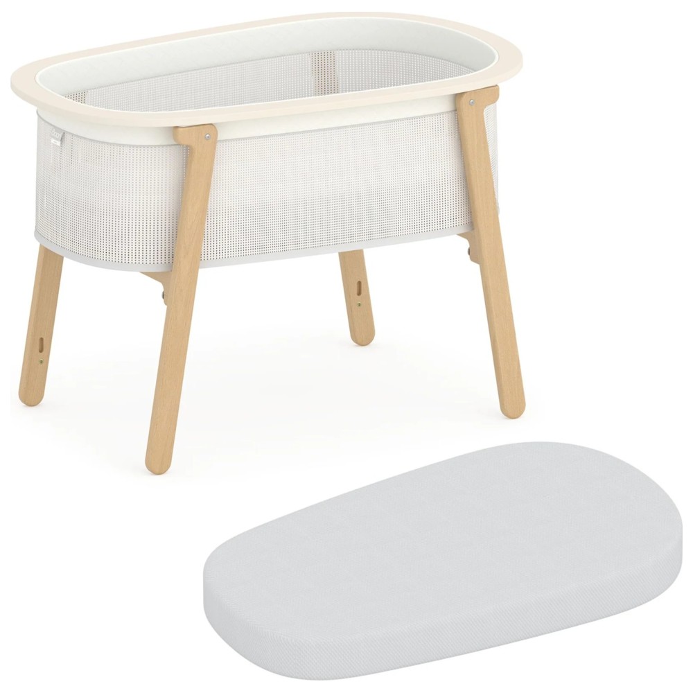 Boori - Easy-Store Compact Cot With Mattress - Simply White/Beige