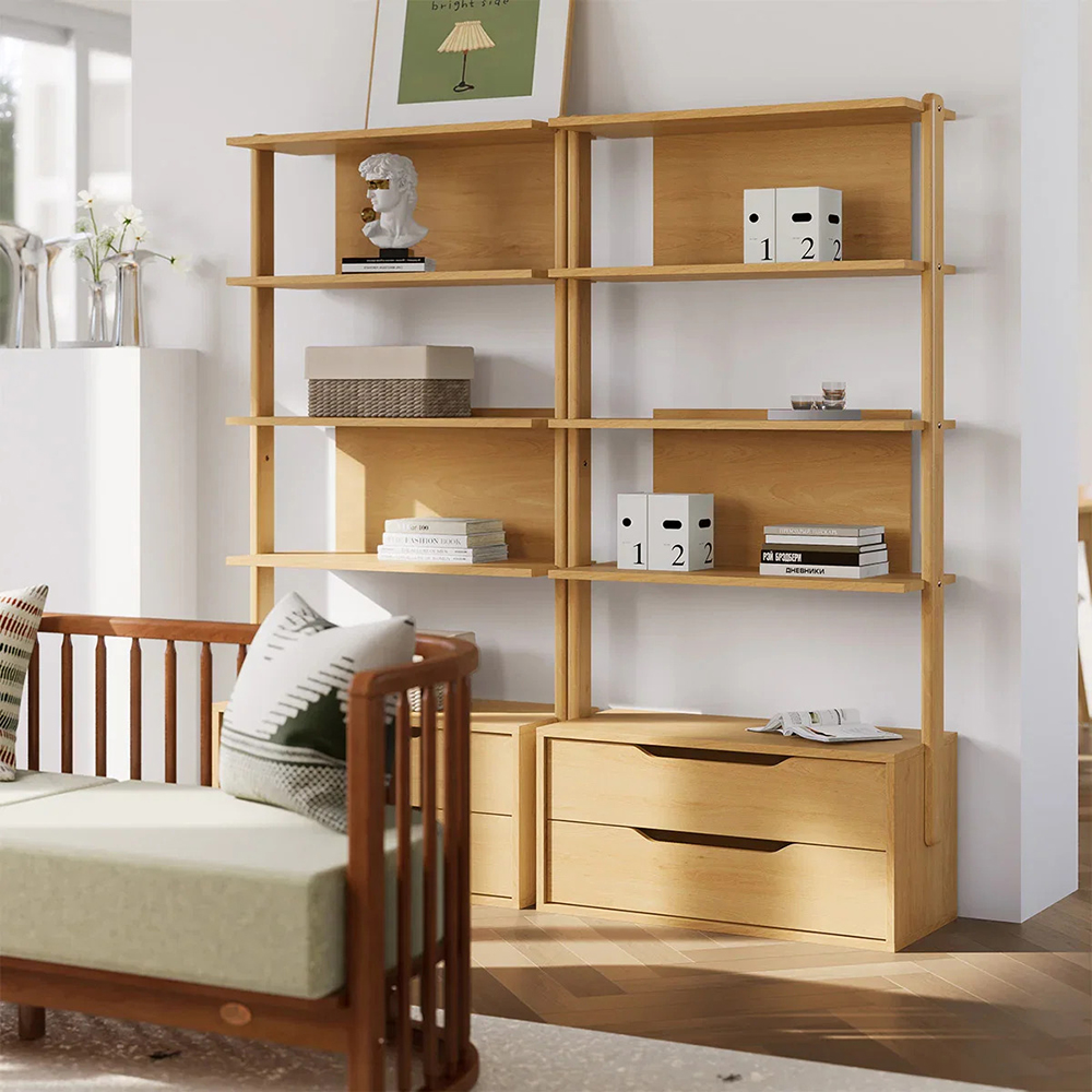 Boori - Living Modular 2 Drawer Bookshelf - Beige