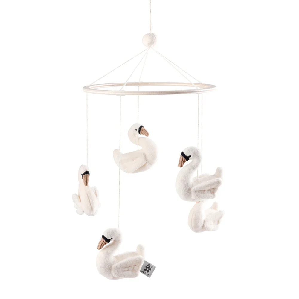 Sebra - Baby Cot Mobile - Swans