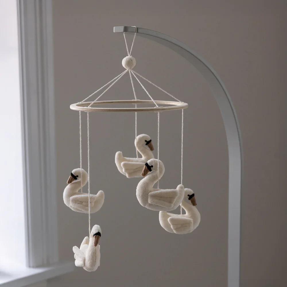 Sebra - Baby Cot Mobile - Swans