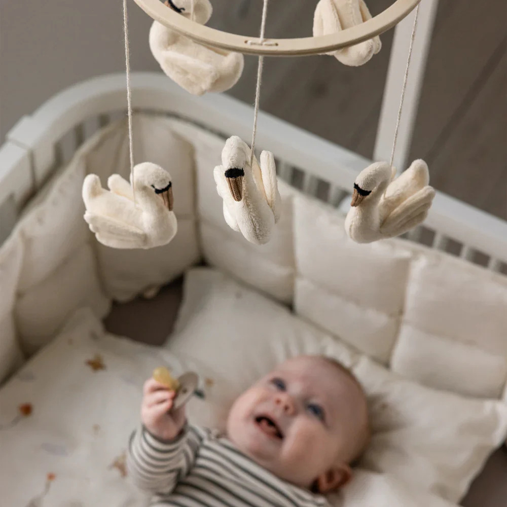 Sebra - Baby Cot Mobile - Swans