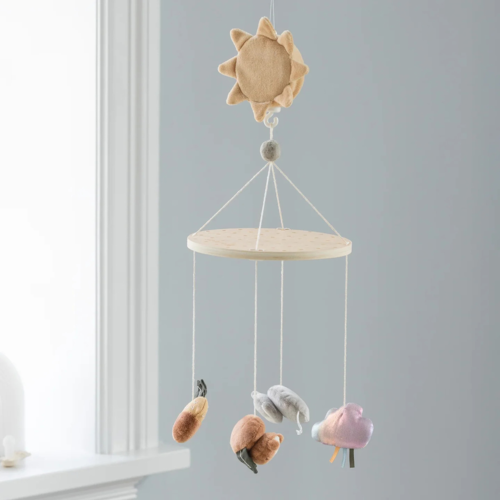 Sebra - Baby Musical Mirror Mobile - Woodland