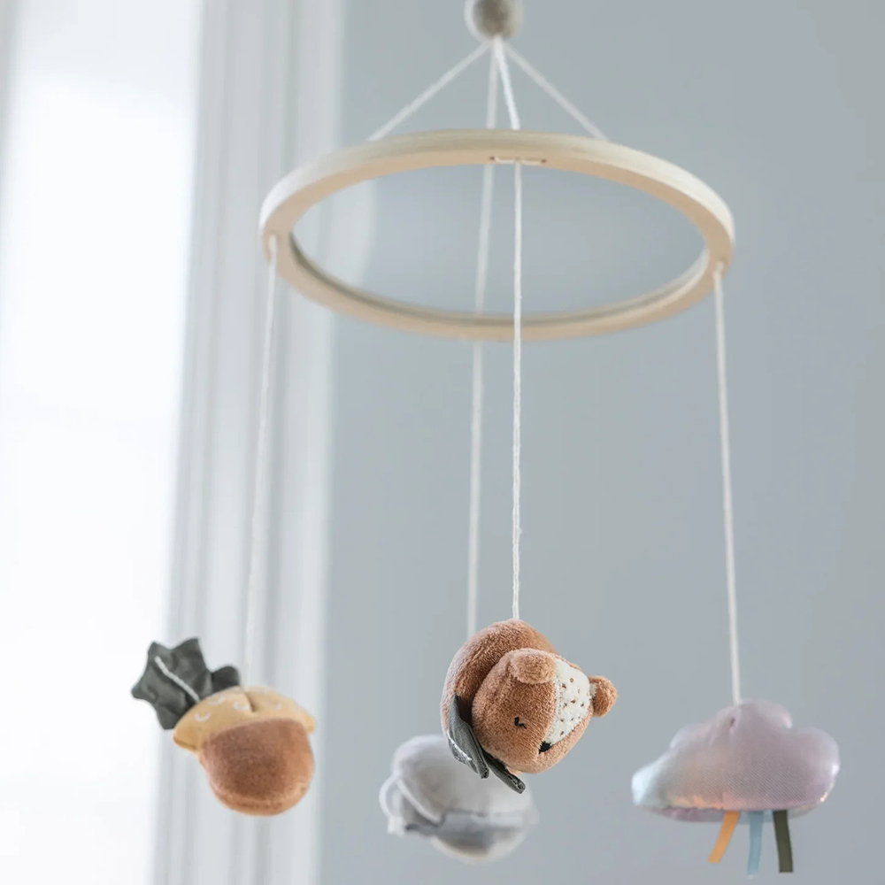 Sebra - Baby Musical Mirror Mobile - Woodland