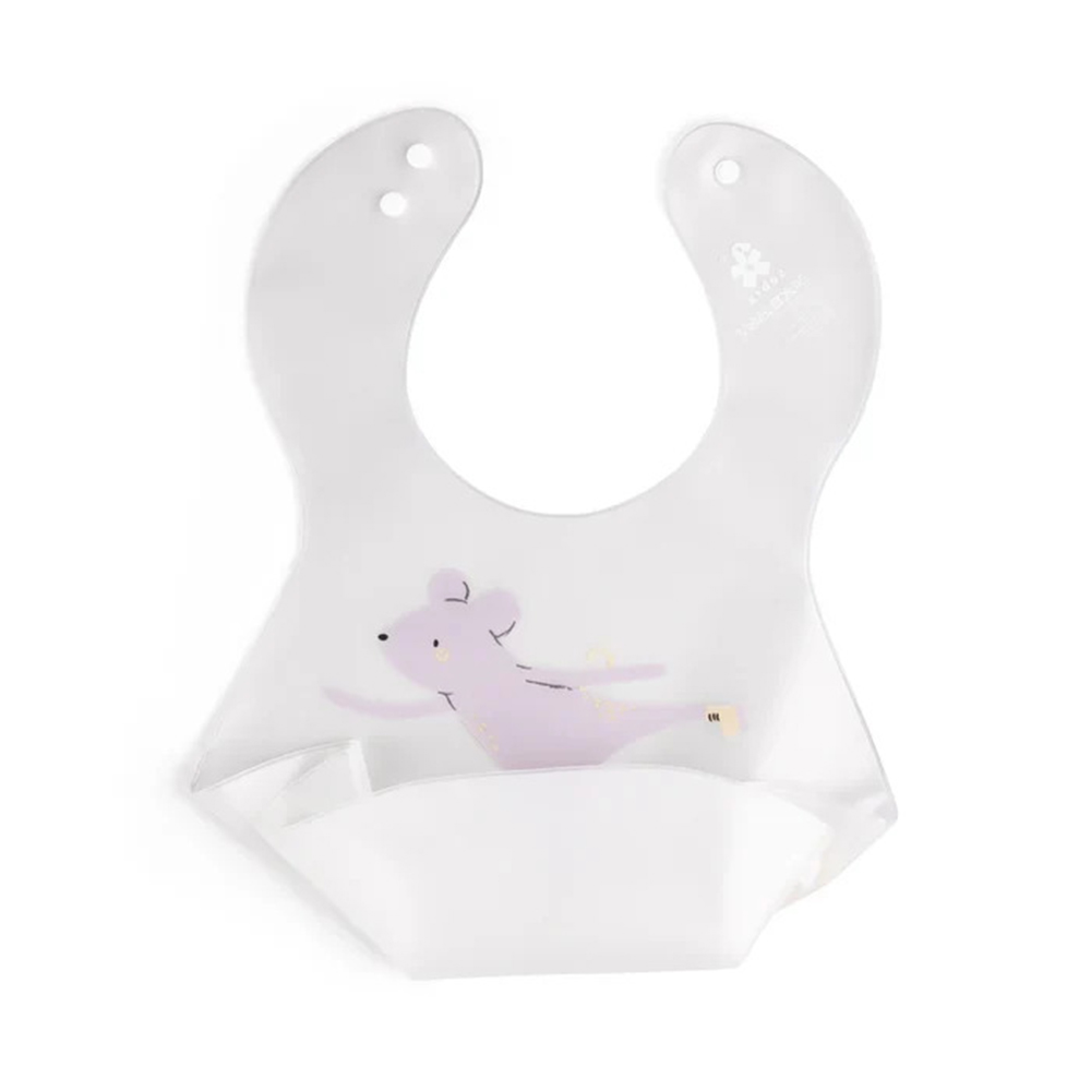 Sebra - Printed Baby Bib - Teeny Toes - 2 Pc Set