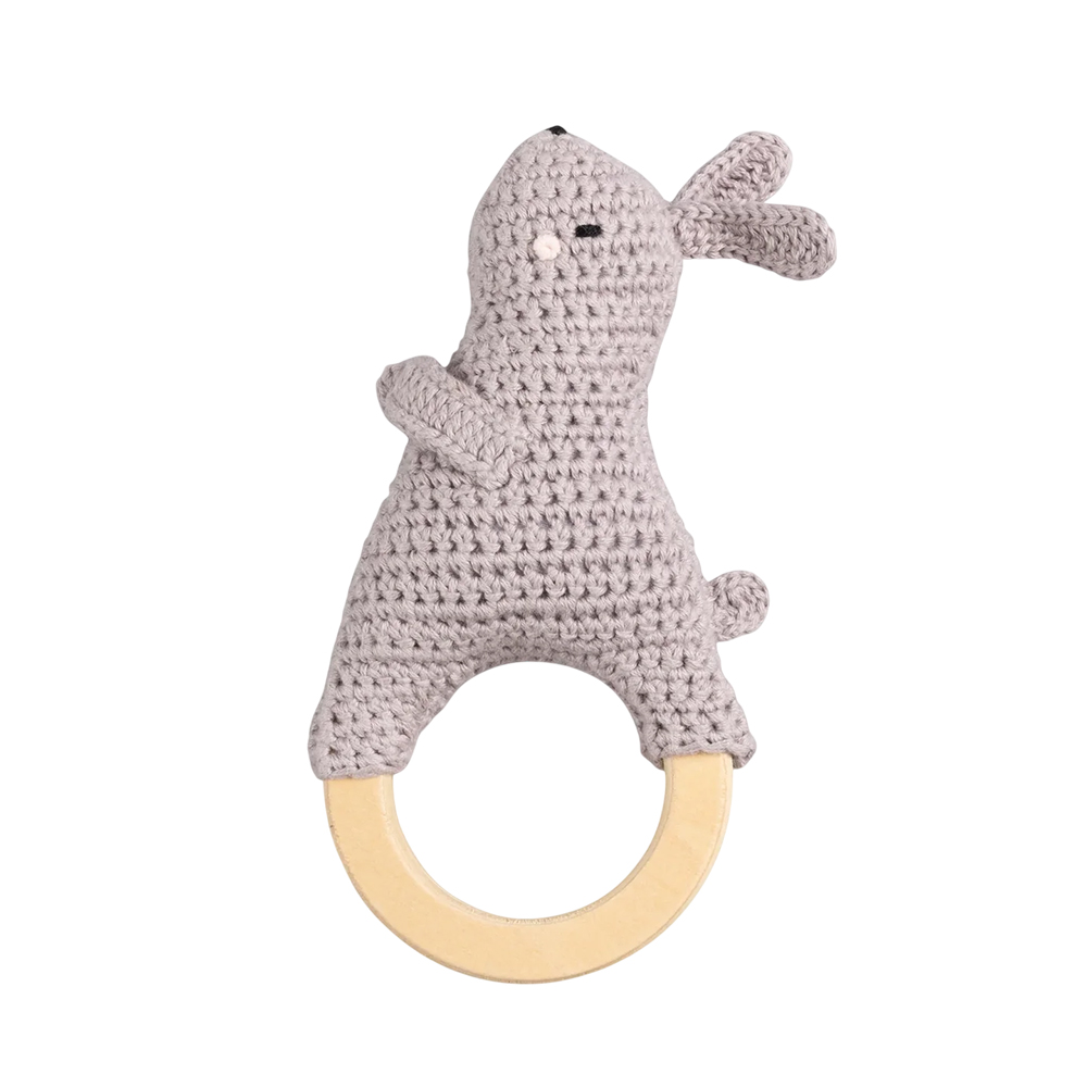 Sebra - Crochet Ring Rattle Toy - Rabbit