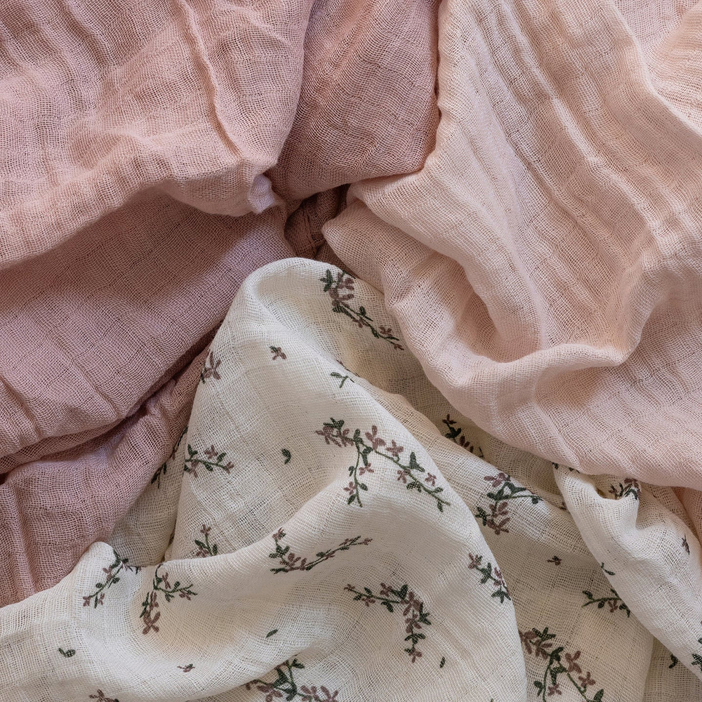 Sebra - Baby Muslin Towel - Powder Blossom - 3 Pc Set