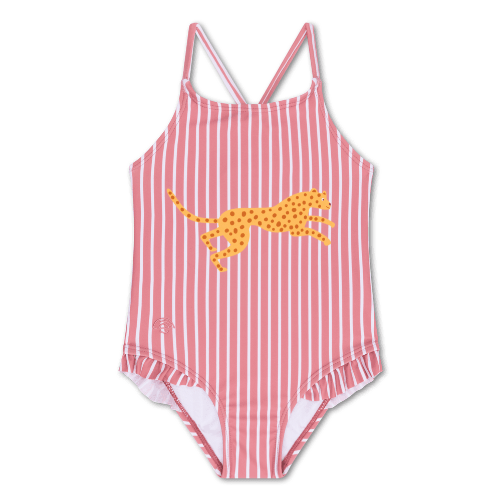Swim Essentials Girls' Boldlines Sleeveless Bathing Suit - Maroon